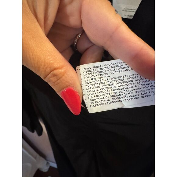 NEW MNG by Mango Classic Black Dress with Twist Front Size 8 - Picture 10 of 10